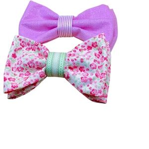 “Rose” Girls Hair Bow Clips, 4” (Set of 2)